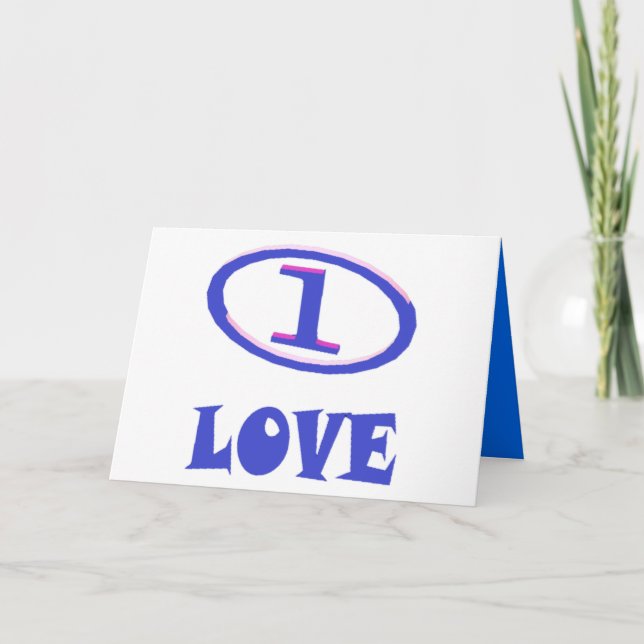 Eine Liebe Kunstmuster blauer Hauch von lila Karte (Vorderseite)