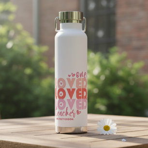 Eine Liebe Lehrer Rosa Moderner Personalisierter N Trinkflasche