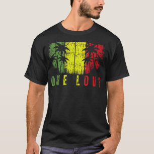 Eine Liebe Palm Tree Reggae Music Rasta T-Shirt
