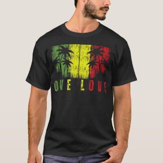 Eine Liebe Palm Tree Reggae Music Rasta T-Shirt