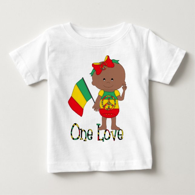 Eine Liebe Rasta Baby Afroamerikaner Baby T-shirt (Vorderseite)
