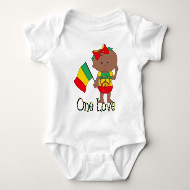 Eine Liebe Rasta Baby Afroamerikaner Strampler (Vorderseite)