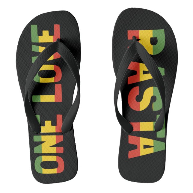 Eine Liebe Rasta Jamaican Flip Flops (Fußbett)
