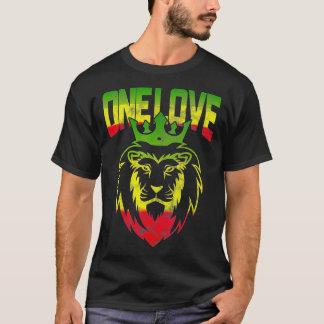 Eine Liebe Rasta Lion Jamaican Pride Reggae Africa T-Shirt