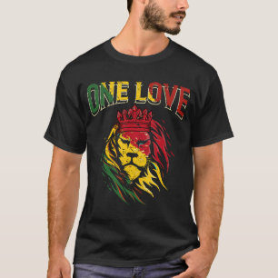 Eine Liebe Rasta Lion Jamaican Pride Reggae Africa T-Shirt