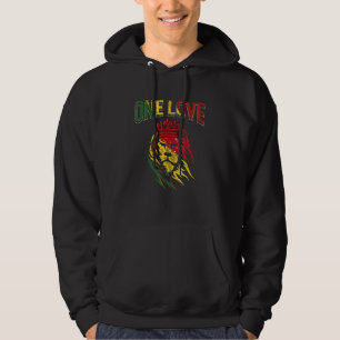 Eine Liebe Rasta Löwe jamaikanischer Stolz Reggae Hoodie