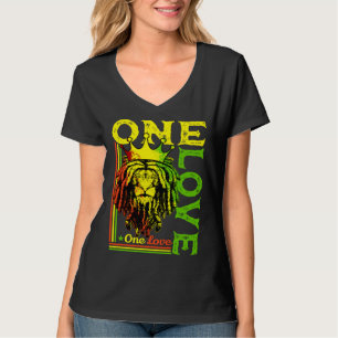 Eine Liebe Rasta Löwe jamaikanischer Stolz Reggae T-Shirt