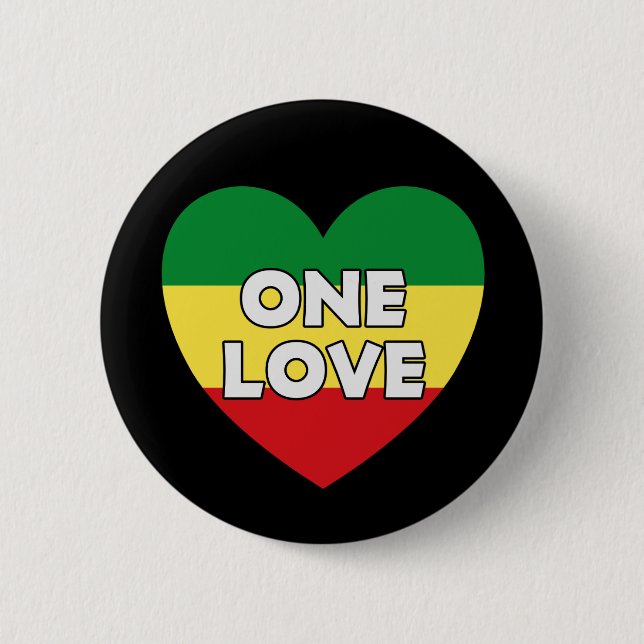 Eine Liebe Rasta Reggae Button (Vorderseite)