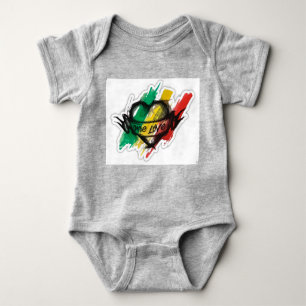 eine Liebe rasta Reggae Graffitiflagge Baby Strampler