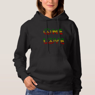 Eine Liebe Rasta Reggae Music Hippie Peace Rastafa Hoodie