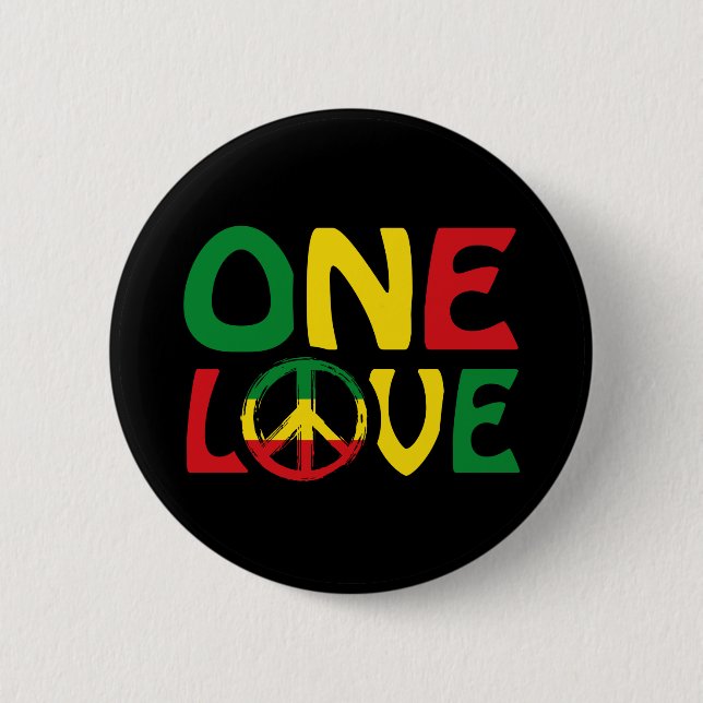 Eine Liebe, Reggae-Design Button (Vorderseite)