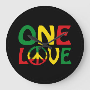 Eine Liebe, Reggae-Design Große Wanduhr