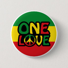 Eine Liebe, Reggae-Design mit Reggaefarben Button