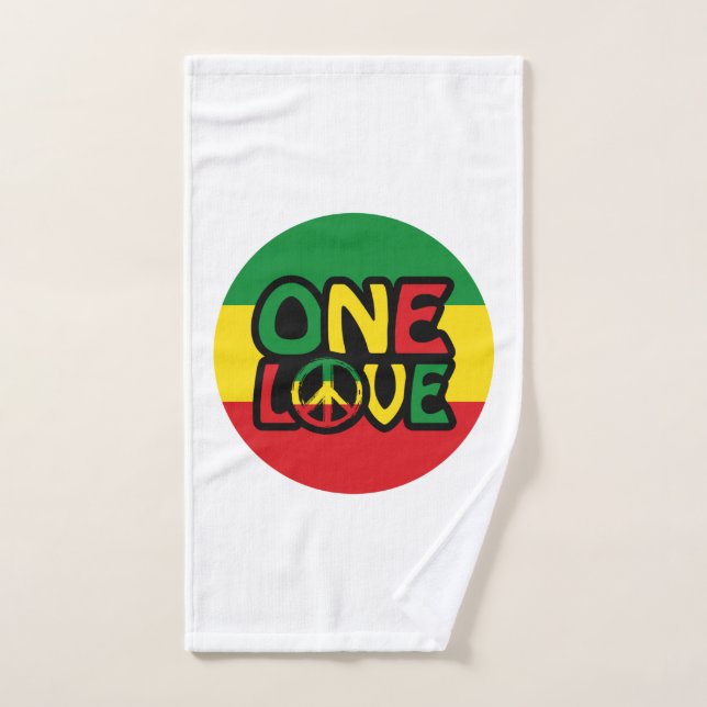 Eine Liebe, Reggae-Design mit Reggaefarben Handtuch (Handtuch)