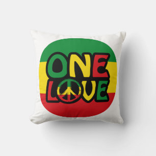 Eine Liebe, Reggae-Design mit Reggaefarben Kissen
