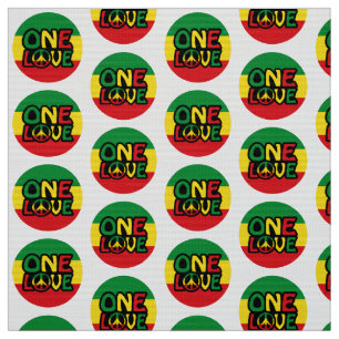 Eine Liebe, Reggae-Design mit Reggaefarben Stoff