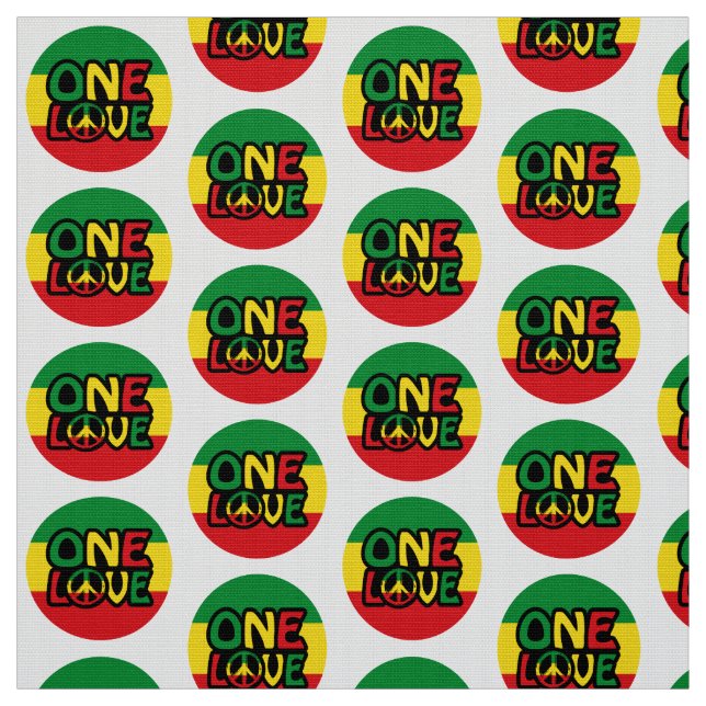 Eine Liebe, Reggae-Design mit Reggaefarben Stoff (Muster)