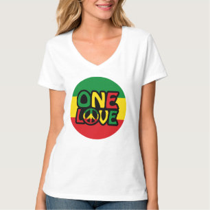 Eine Liebe, Reggae-Design mit Reggaefarben T-Shirt