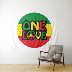Eine Liebe, Reggae-Design mit Reggaefarben Wandteppich