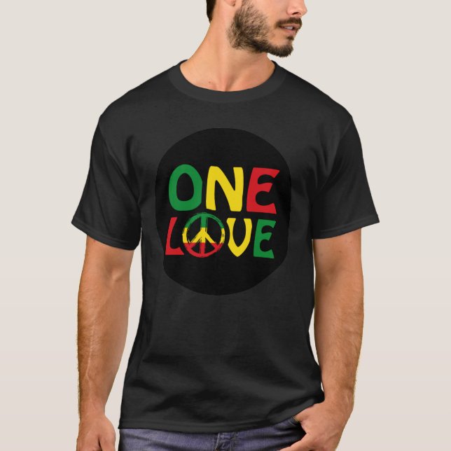 Eine Liebe, Reggae-Design T-Shirt (Vorderseite)