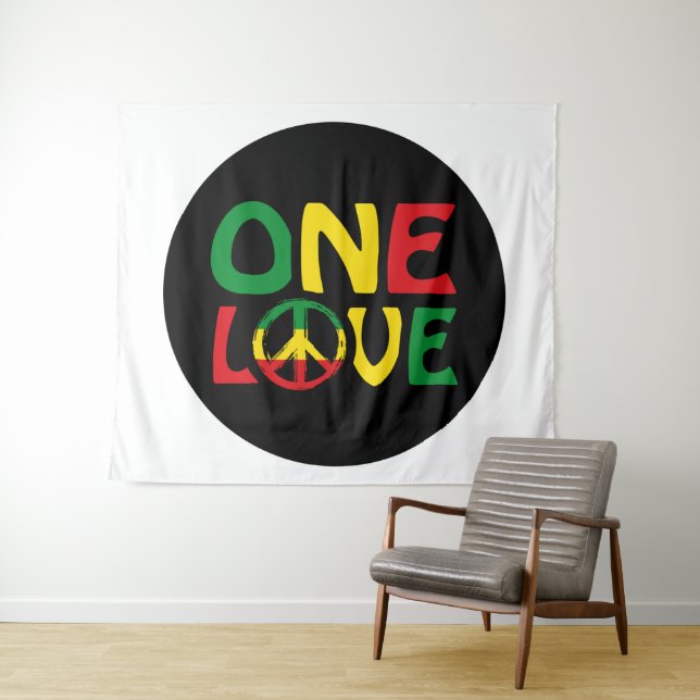 Eine Liebe, Reggae-Design Wandteppich (Beispiel (Horizontal))
