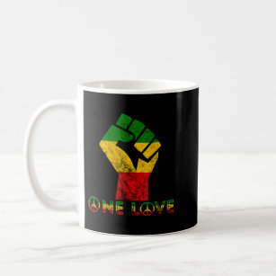 Eine Liebe Reggae Fist Rasta Reggae Music Jamaica  Kaffeetasse