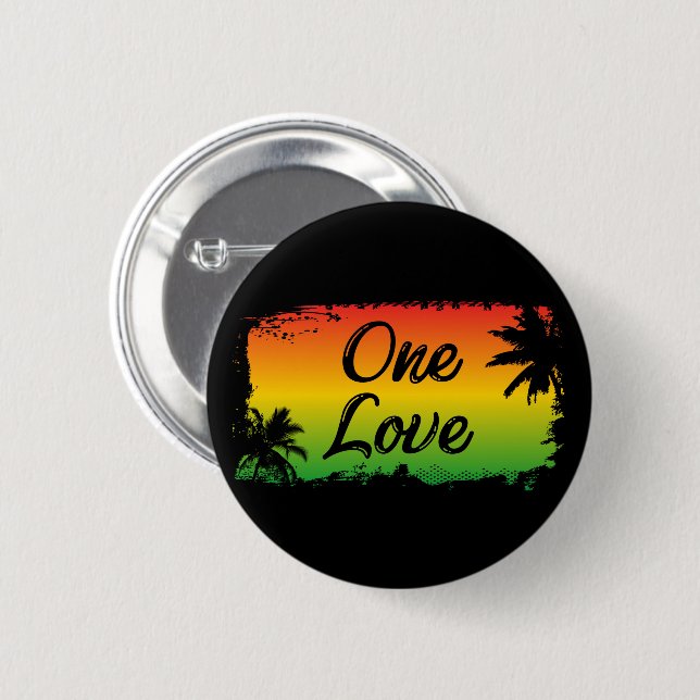 Eine Liebe Reggae Music Button (Vorne & Hinten)