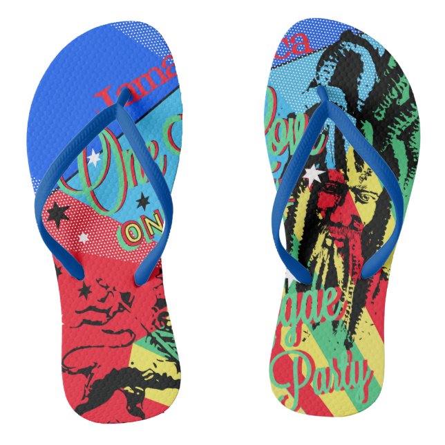 Eine Liebe Reggae Music Rasta Flip Flops (Fußbett)