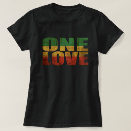 Eine LIEBE Rot, Gold und Grün T-Shirt