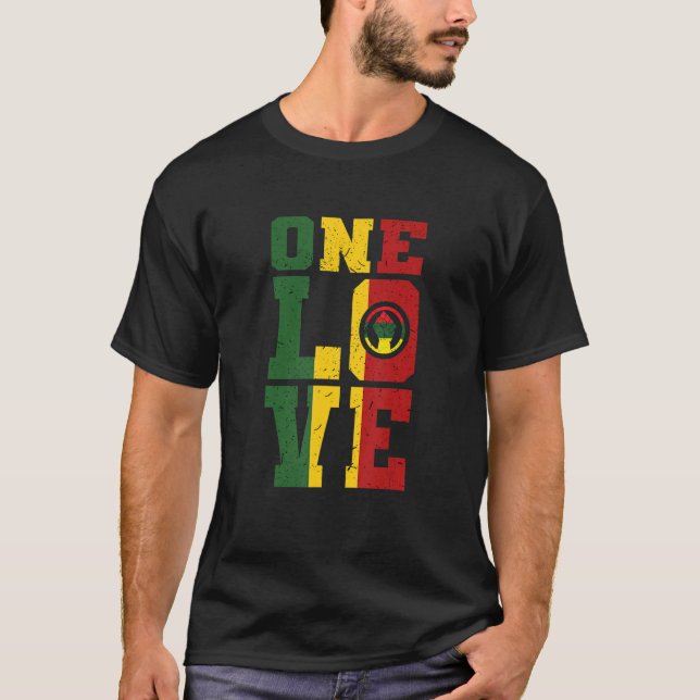 Eine Liebe und ein Herz Kultur Tradition Reggae T-Shirt (Vorderseite)