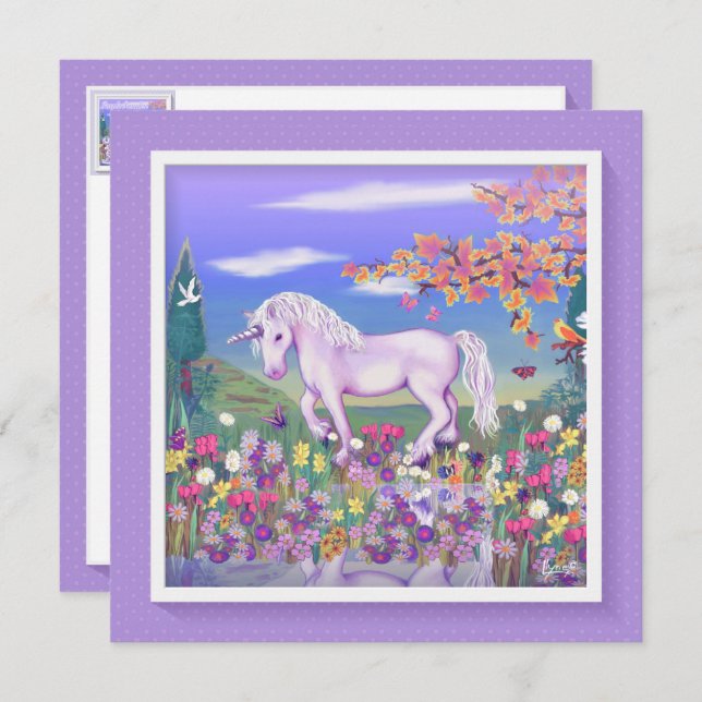 Eine Lila Paradise-Blindkarte (Vorne/Hinten)