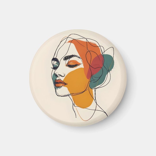 Eine Linie Kunst Magnet (Vorne)