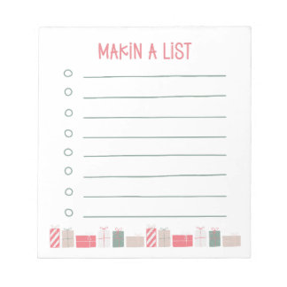 Eine Liste erstellen | Weihnachtsgeschenke Notizbl Notizblock