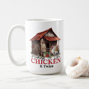 Eine Liste erstellen, zweimal hühnern Lustiges Wei Kaffeetasse
