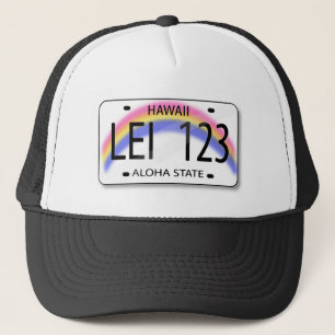 Eine Lizenzplatte mit Regenbogen von Hawaii-Kappe Truckerkappe