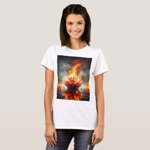 Eine Lotus-Blume schwimmt im Wasser mit T-Shirt