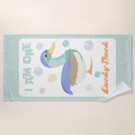 Eine Lucky Duck & Bubbles Grüne Pastete Strandtuch