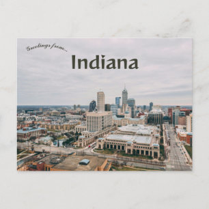Eine Luftansicht von Downtown Indianapolis Indiana Postkarte