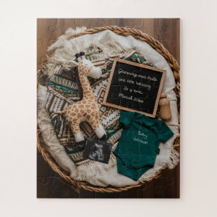 Eine lustige Boho-Vintage-Schwangerschaftsankündig Puzzle