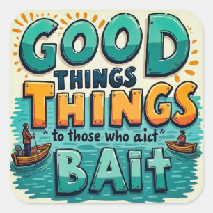 Eine lustige Erinnerung des Fischens Quadratischer Aufkleber