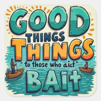 Eine lustige Erinnerung des Fischens Quadratischer Aufkleber