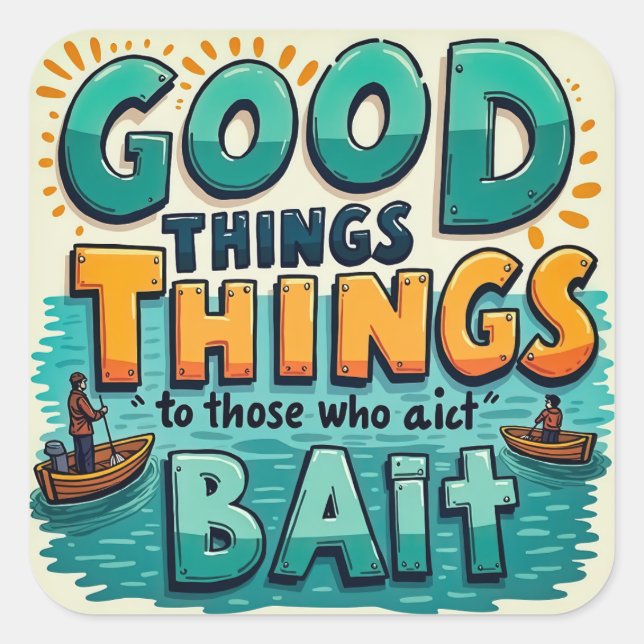 Eine lustige Erinnerung des Fischens Quadratischer Aufkleber (Vorderseite)