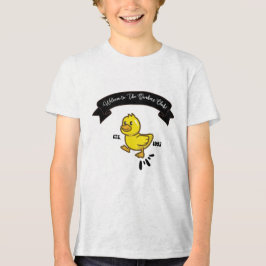 eine lustige gelbe Ente, die auf lustige Weise spa Tri-Blend Shirt