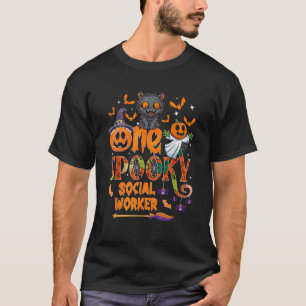 Eine lustige, gespenstische Sozialarbeiterin Hallo T-Shirt