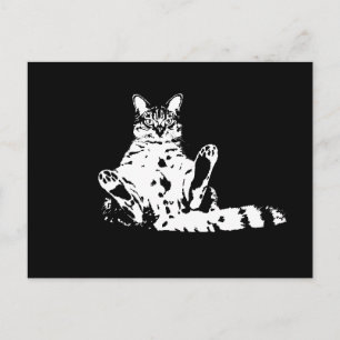 Eine lustige, gruselige Katze mit viel Fingerspitz Postkarte