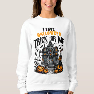 Eine lustige Halloween-Ansammlung im Spuk Haus Sweatshirt