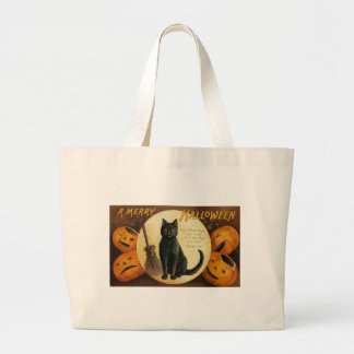 Eine lustige Halloween-Cat-Karte Jumbo Stoffbeutel