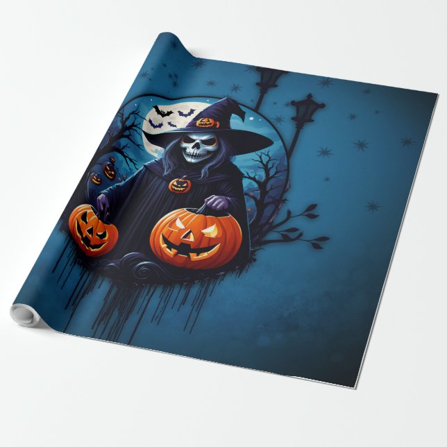 Eine lustige Halloween-Szene Geschenkpapier (Ungerollt)