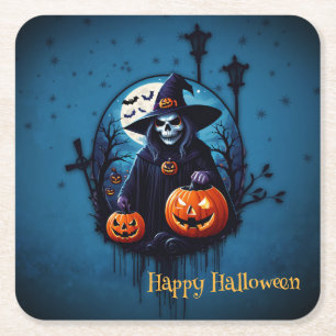 Eine lustige Halloween-Szene Rechteckiger Pappuntersetzer