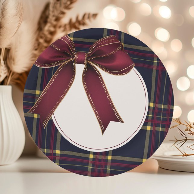 Eine lustige kleine Babydusche Red Bow Kariert Vin Pappteller (Von Creator hochgeladen)